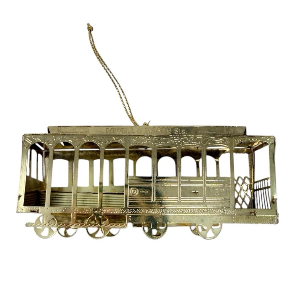 Russ Vintage Powell & Mason Brass San Francisco Cable Car Christmas Ornament